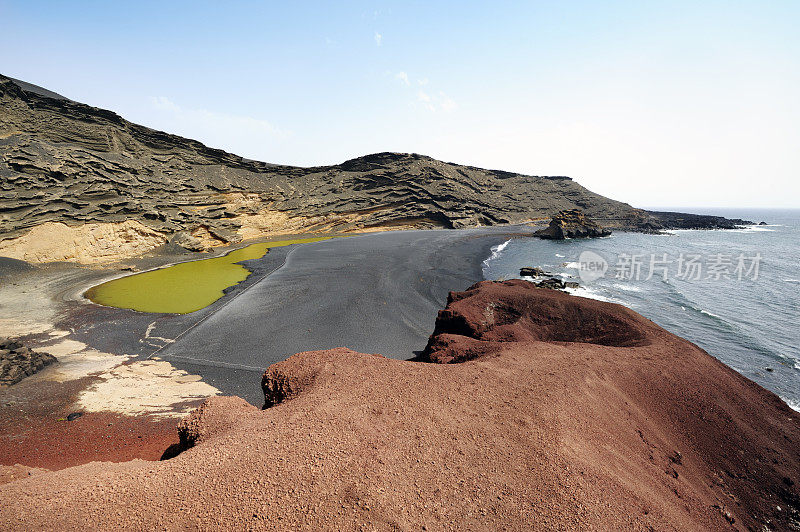 El Golfo火山口，西班牙兰萨罗特岛的旅游目的地
